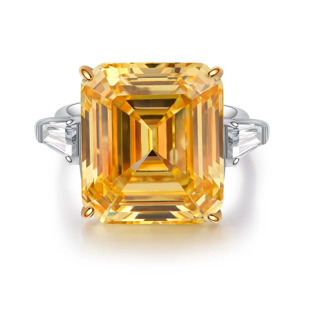 Promise Ring Yellow High Carbon Diamond 925 Sterling Silver Birthstone Promise Engagement Rings for Women